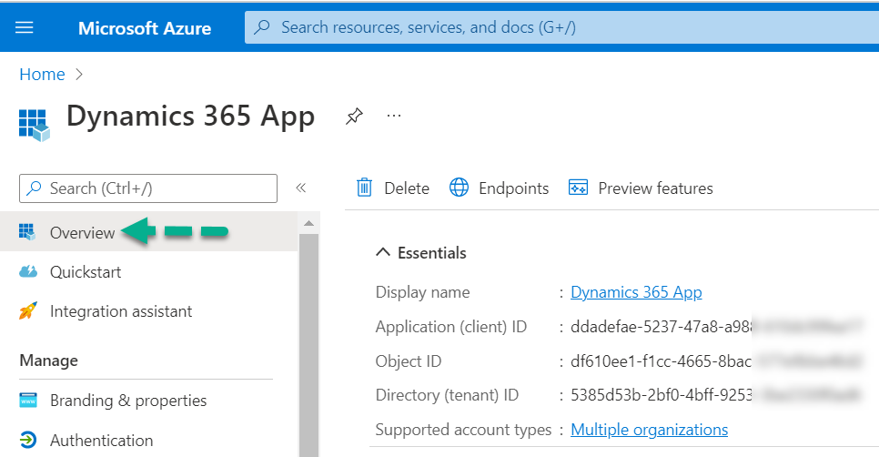 Register an App in Azure Active Directory for Dynamics 365 CE Online